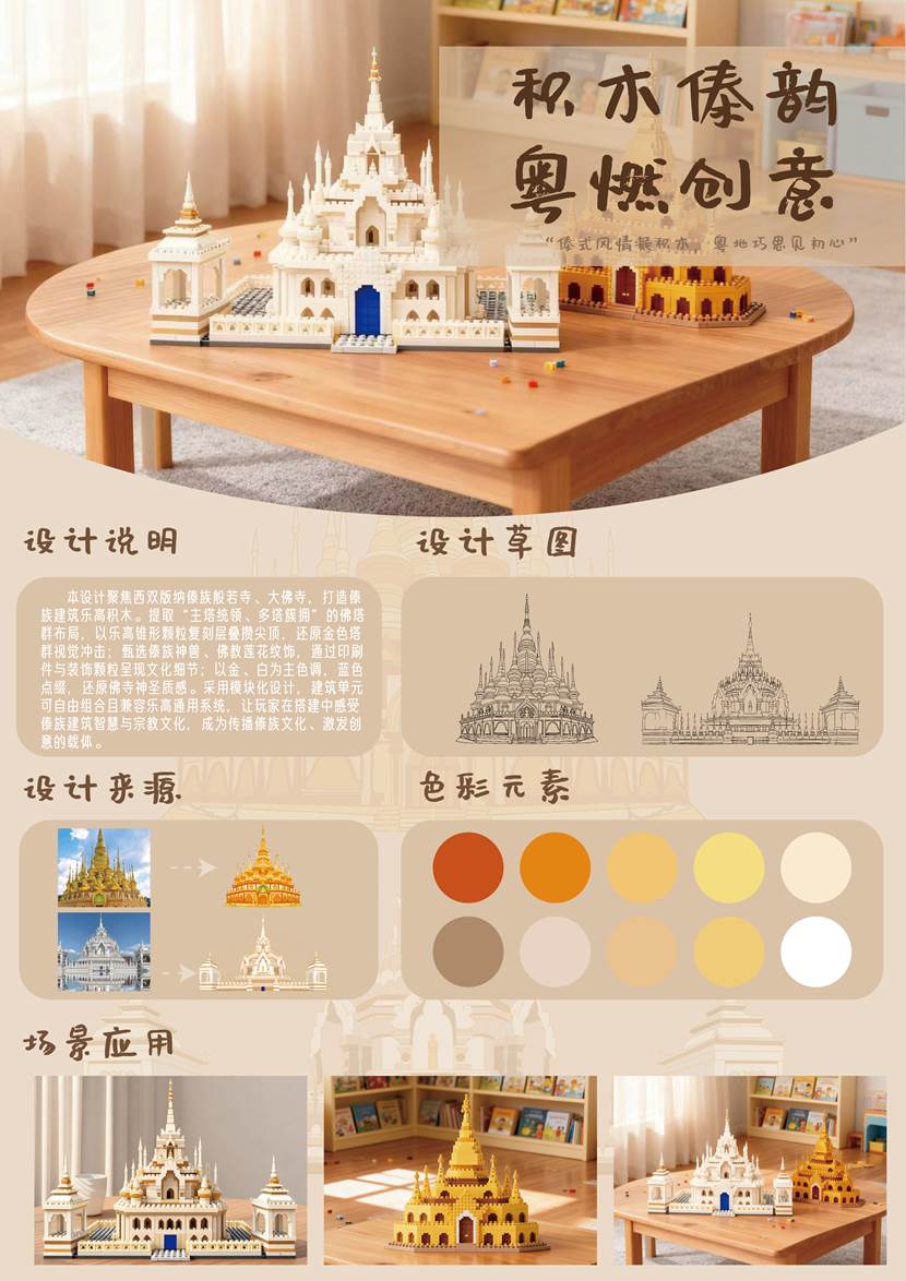 比赛展板-2026国际足联世界杯官网-“相和广东”综合设计作品《积木傣韵,粤燃创意》